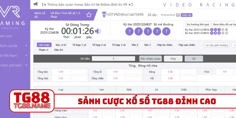 Sảnh cược xổ số TG88 đỉnh cao